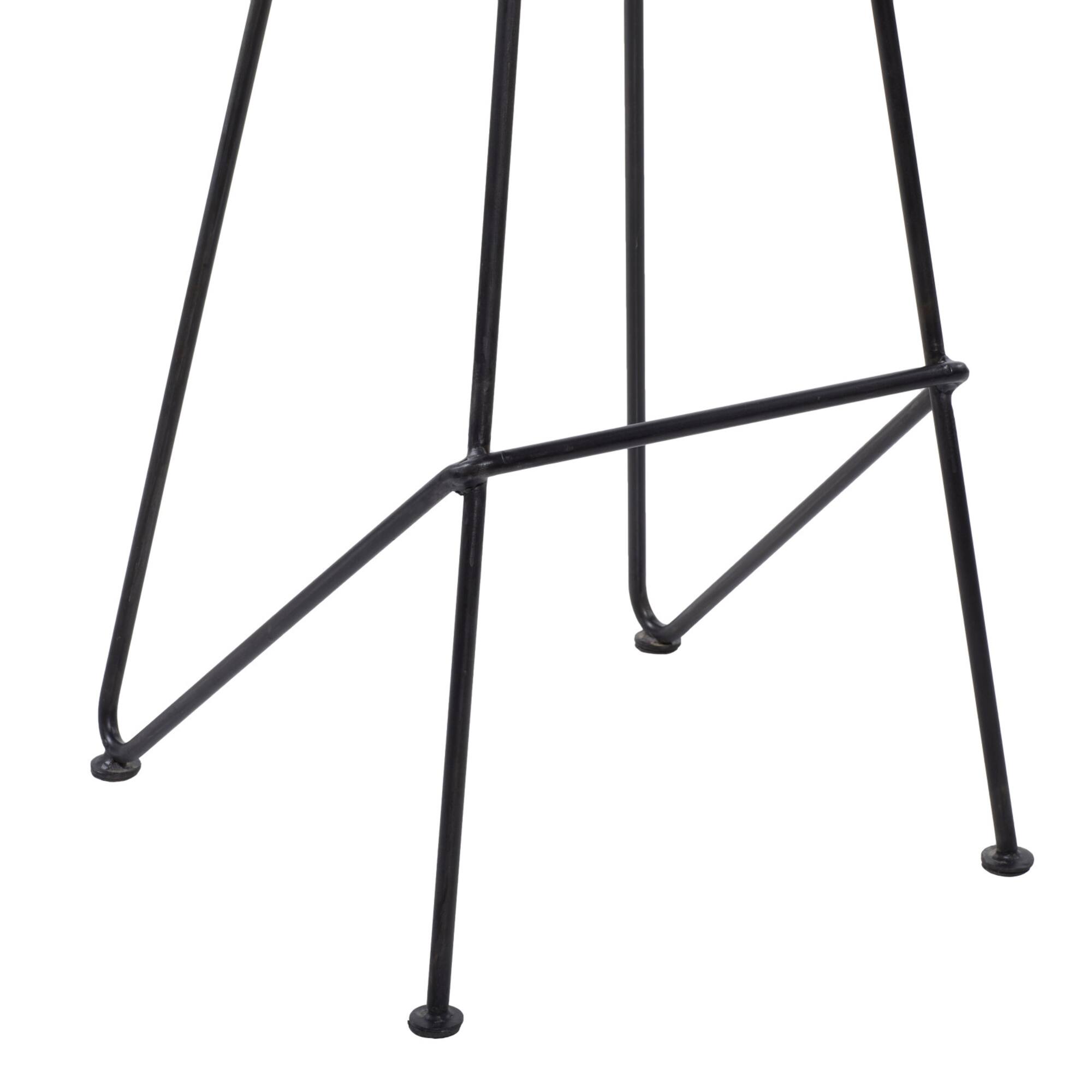 Brown Iron & Wood Rustic Stool
